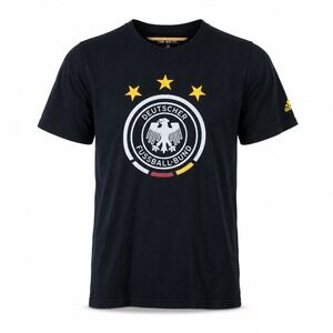 Adidas Germany DFB Soccer T Shirt Mens M Black 3 Star Football Go-To Tee